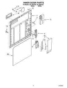 02 - Inner Door parts for Whirlpool Dishwasher DUL100PKQ0 from AppliancePartsPros.com