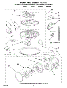 08 - Pump And Motor Parts parts for Whirlpool Dishwasher DUL300XTKT0 from AppliancePartsPros.com