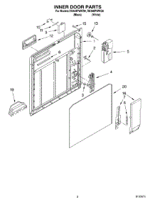 02 - Inner Door parts for Whirlpool Dishwasher DU948PWKQ0 from AppliancePartsPros.com