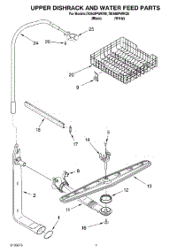 05 - Upper Dishrack And Water Feed parts for Whirlpool Dishwasher DU948PWKQ0 from AppliancePartsPros.com