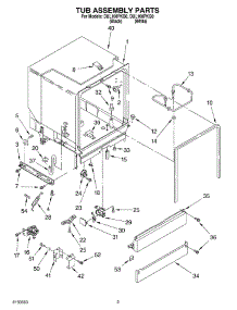 03 - Tub Assembly parts for Whirlpool Dishwasher DUL100PKB0 from AppliancePartsPros.com