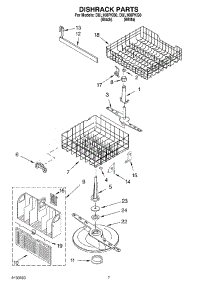 05 - Dishrack parts for Whirlpool Dishwasher DUL100PKB0 from AppliancePartsPros.com