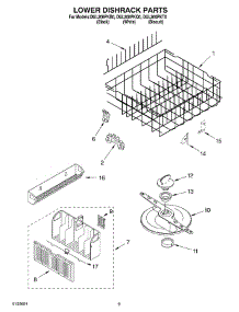 06 - Lower Dishrack parts for Whirlpool Dishwasher DUL200PKT0 from AppliancePartsPros.com