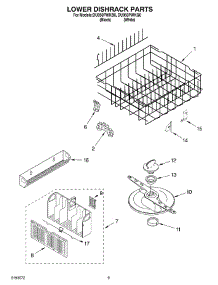 06 - Lower Dishrack parts for Whirlpool Dishwasher DU950PWKB0 from AppliancePartsPros.com