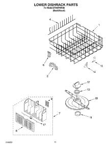 07 - Lower Dishrack parts for Whirlpool Dishwasher DP940PWKM0 from AppliancePartsPros.com