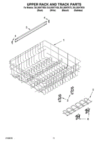 09 - Upper Rack And Track Parts parts for Whirlpool Dishwasher DUL300XTKB0 from AppliancePartsPros.com