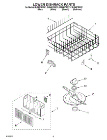 06 - Lower Dishrack parts for Whirlpool Dishwasher DU940PWKT1 from AppliancePartsPros.com