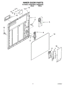 02 - Inner Door parts for Whirlpool Dishwasher DU930PWKQ0 from AppliancePartsPros.com