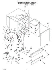 03 - Tub Assembly parts for Whirlpool Dishwasher DU930PWKQ0 from AppliancePartsPros.com