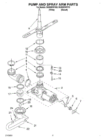 04 - Pump And Spray Arm parts for Whirlpool Dishwasher DU890SWKQ0 from AppliancePartsPros.com
