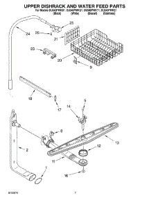 05 - Upper Dishrack And Water Feed parts for Whirlpool Dishwasher DU940PWKB1 from AppliancePartsPros.com