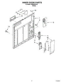 02 - Inner Door parts for Whirlpool Dishwasher DU800SWKQ0 from AppliancePartsPros.com