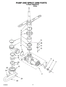 04 - Pump And Spray Arm parts for Whirlpool Dishwasher DU800SWKQ0 from AppliancePartsPros.com