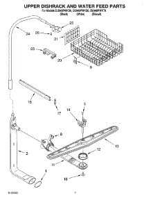 05 - Upper Dishrack & Water Feed parts for Whirlpool Dishwasher DU940PWKQ0 from AppliancePartsPros.com