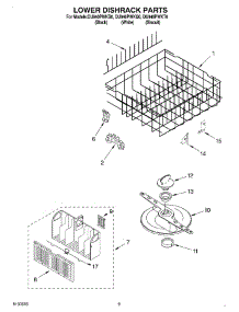 06 - Lower Dishrack parts for Whirlpool Dishwasher DU940PWKQ0 from AppliancePartsPros.com