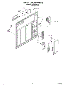 02 - Inner Door parts for Whirlpool Dishwasher DP840SWKX0 from AppliancePartsPros.com
