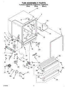 03 - Tub Assembly parts for Whirlpool Dishwasher DU960PWKB0 from AppliancePartsPros.com