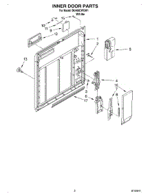 02 - Inner Door parts for Whirlpool Dishwasher DU400CWGW1 from AppliancePartsPros.com