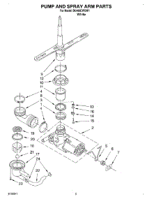 04 - Pump And Sprayarm parts for Whirlpool Dishwasher DU400CWGW1 from AppliancePartsPros.com