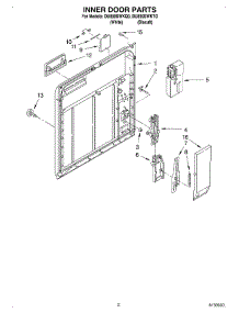 02 - Inner Door parts for Whirlpool Dishwasher DU890SWKT0 from AppliancePartsPros.com