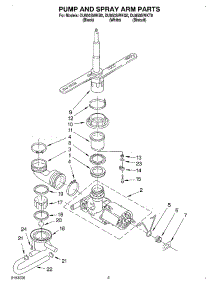04 - Pump And Sprayarm parts for Whirlpool Dishwasher DU850SWKQ0 from AppliancePartsPros.com
