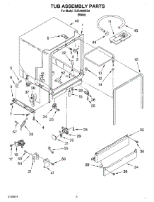 03 - Tub Assembly parts for Whirlpool Dishwasher SUD4000HQ2 from AppliancePartsPros.com