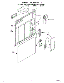 02 - Inner Door parts for Whirlpool Dishwasher DU920PWKB0 from AppliancePartsPros.com