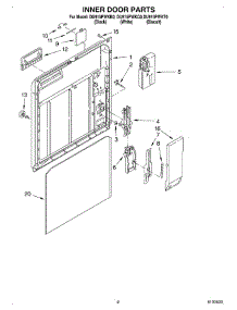 02 - Inner Door parts for Whirlpool Dishwasher DU915PWKT0 from AppliancePartsPros.com