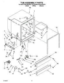 03 - Tub Assembly parts for Whirlpool Dishwasher DU915PWKT0 from AppliancePartsPros.com