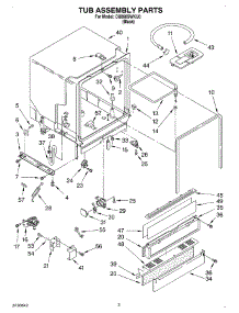 03 - Tub Assembly parts for Whirlpool Dishwasher DU890SWKU0 from AppliancePartsPros.com