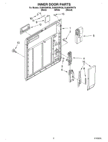 02 - Inner Door parts for Whirlpool Dishwasher DU850SWKT0 from AppliancePartsPros.com