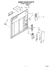 02 - Inner Door parts for Whirlpool Dishwasher DU810SWKU0 from AppliancePartsPros.com