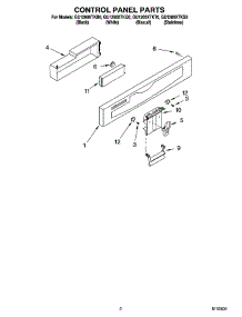 02 - Control Panel Parts parts for Whirlpool Dishwasher GU1200XTKS0 from AppliancePartsPros.com