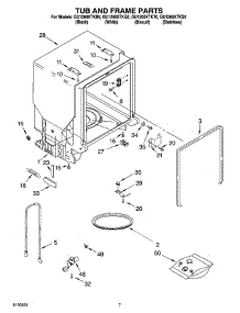 07 - Tub And Frame Parts parts for Whirlpool Dishwasher GU1200XTKS0 from AppliancePartsPros.com
