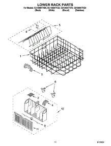 11 - Lower Rack Parts parts for Whirlpool Dishwasher GU1200XTKS0 from AppliancePartsPros.com