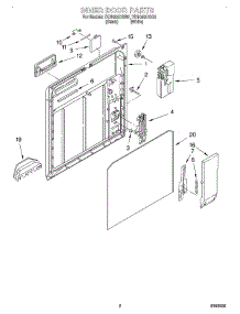 02 - Inner Door parts for Whirlpool Dishwasher DU1000CGB2 from AppliancePartsPros.com