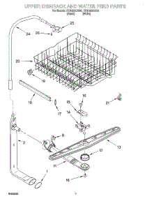 05 - Upper Dishrack And Water Feed parts for Whirlpool Dishwasher DU1000CGB2 from AppliancePartsPros.com