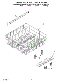 09 - Upper Rack And Track Parts parts for Whirlpool Dishwasher GU1200XTKB0 from AppliancePartsPros.com