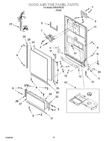 03 - Door And Toe Panel parts for Whirlpool Dishwasher DU018DWJX0 from AppliancePartsPros.com