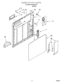 02 - Inner Door parts for Whirlpool Dishwasher DU1000CGT2 from AppliancePartsPros.com