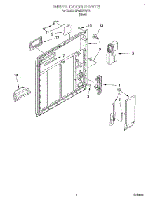 02 - Inner Door parts for Whirlpool Dishwasher DP920PFGY4 from AppliancePartsPros.com