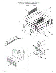 06 - Lower Dishrack parts for Whirlpool Dishwasher GU960SCGB0 from AppliancePartsPros.com