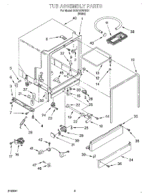 03 - Tub Assembly parts for Whirlpool Dishwasher DU811DWGQ1 from AppliancePartsPros.com