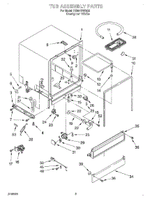 03 - Tub Assembly parts for Whirlpool Dishwasher DU801DWGQ2 from AppliancePartsPros.com
