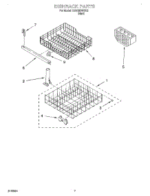 06 - Dishrack parts for Whirlpool Dishwasher DU810DWGU2 from AppliancePartsPros.com