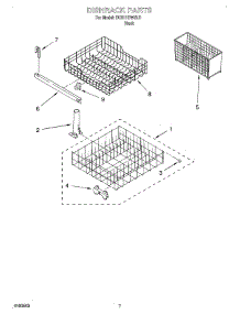 06 - Dishrack parts for Whirlpool Dishwasher DU811DWGU1 from AppliancePartsPros.com
