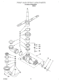 04 - Pump And Spray Arm parts for Whirlpool Dishwasher DU840DWGX2 from AppliancePartsPros.com