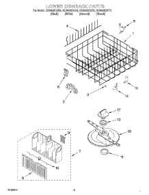 06 - Lower Dishrack parts for Whirlpool Dishwasher GU940SCGZ3 from AppliancePartsPros.com