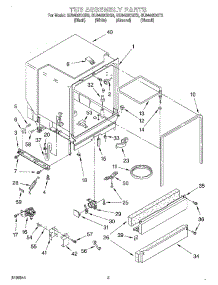 03 - Tub Assembly parts for Whirlpool Dishwasher GU940SCGB3 from AppliancePartsPros.com
