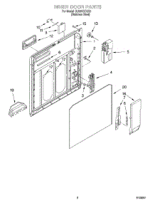02 - Inner Door parts for Whirlpool Dishwasher GU980SCGS3 from AppliancePartsPros.com